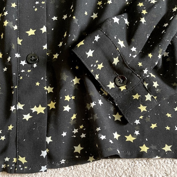 CABI sheer star-print Galaxy Blouse, Sz Large. - Picture 3 of 9